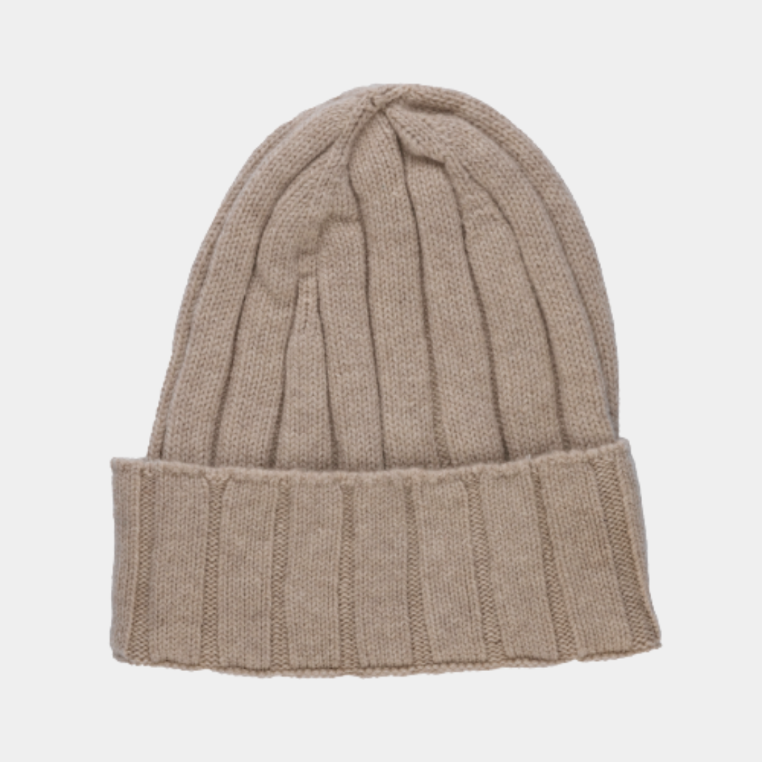 Ribbed Cashmere Beanie