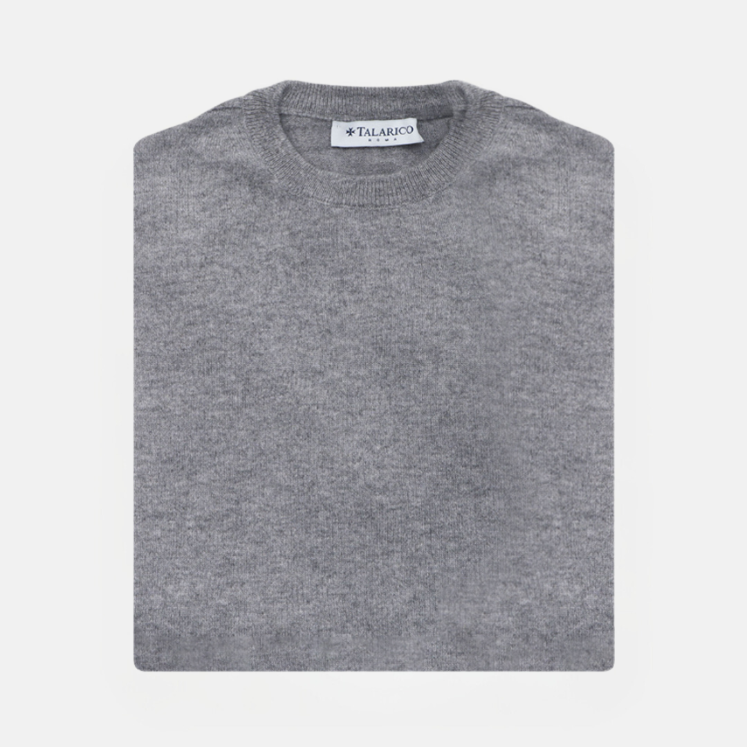 Maglia Girocollo in Cashmere Grigio