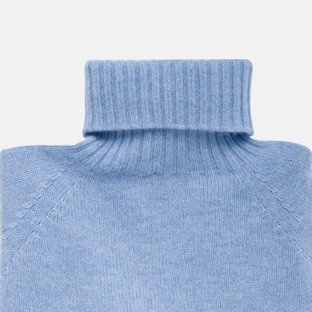 Sky Cashmere Turtleneck Sweater