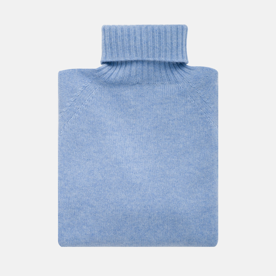 Sky Cashmere Turtleneck Sweater