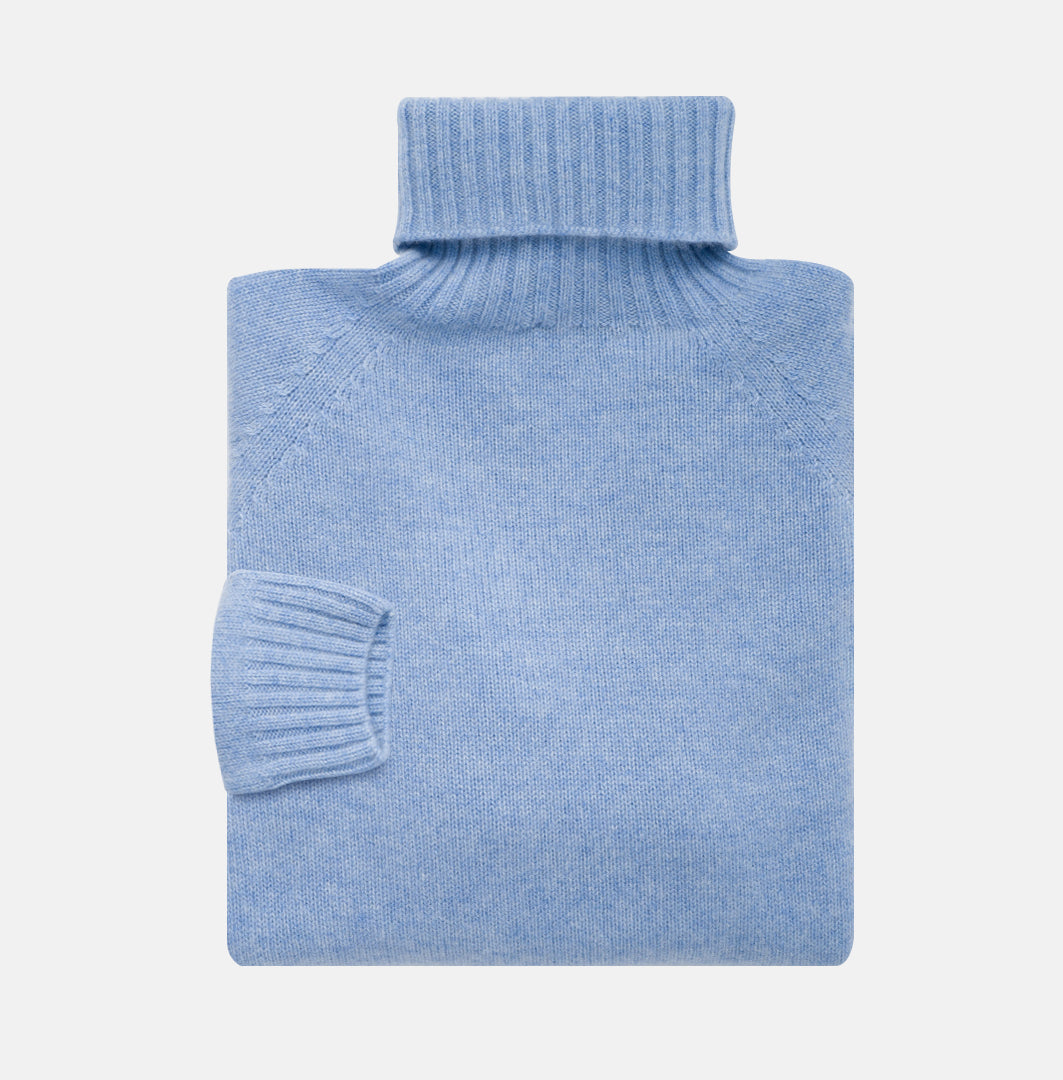 Sky Cashmere Turtleneck Sweater