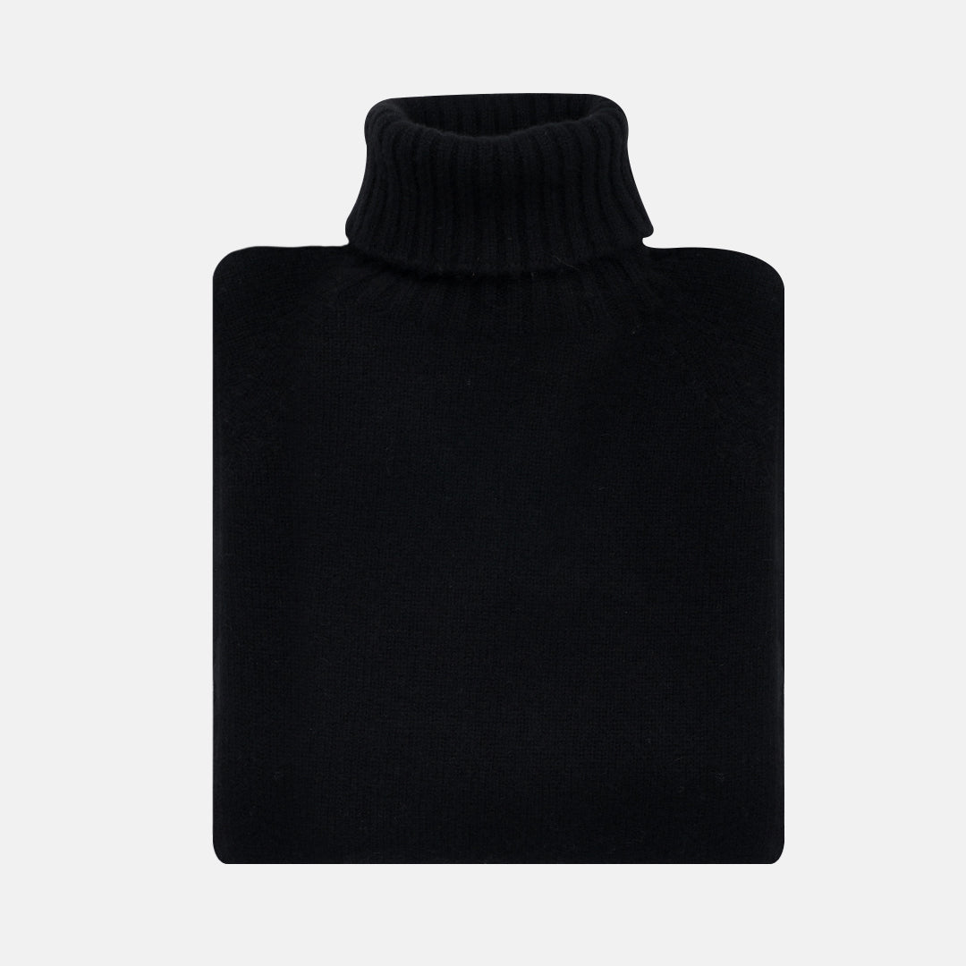 Black Cashmere Turtleneck Sweater