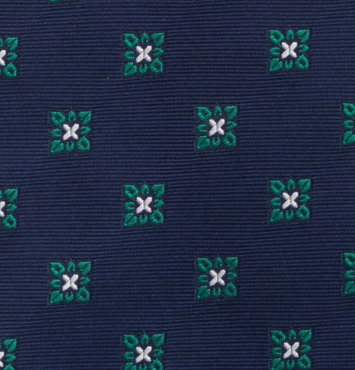 1999 Collection Tie in Heavy Silk Blue Flower Pattern