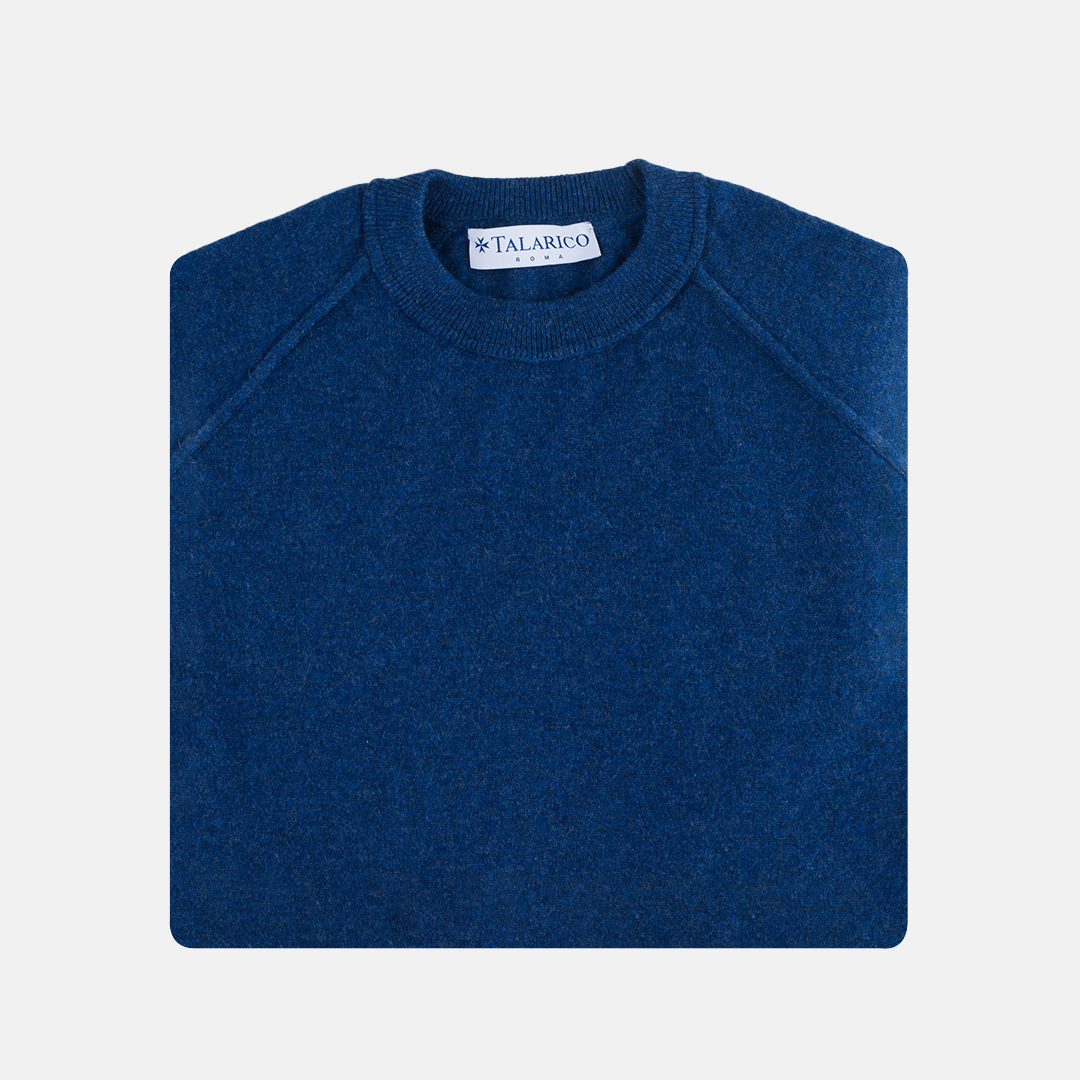 Blue Melange Cashmere Sweatshirt