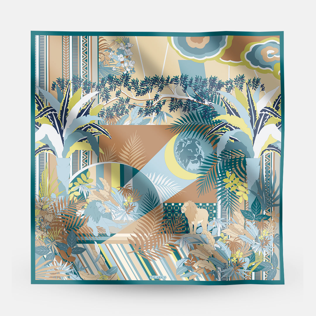 90's Twill Silk Scarf Wild Echoes