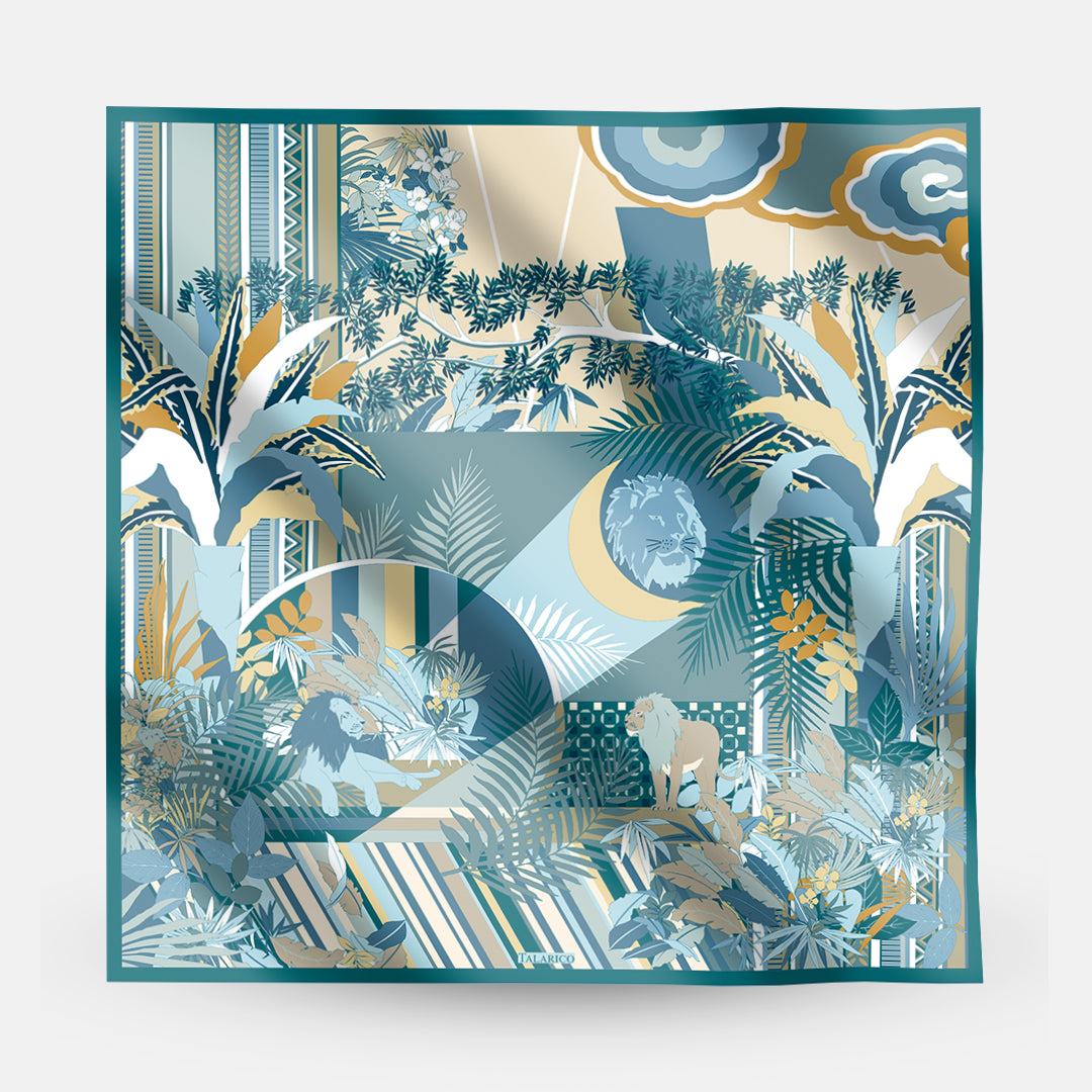 90's Twill Silk Scarf Wild Echoes