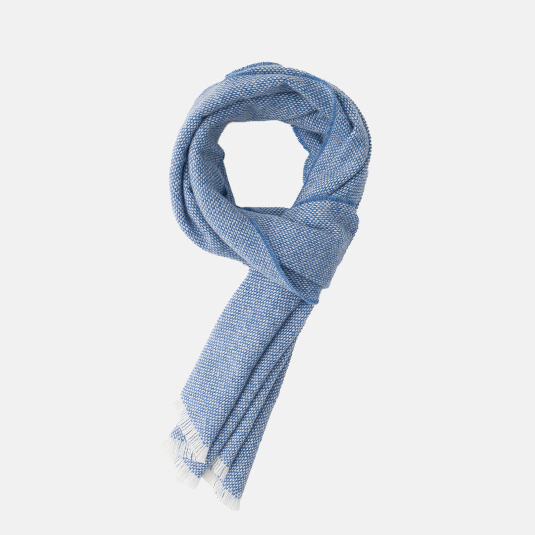 Zebra Scarf Light Blue-Cream