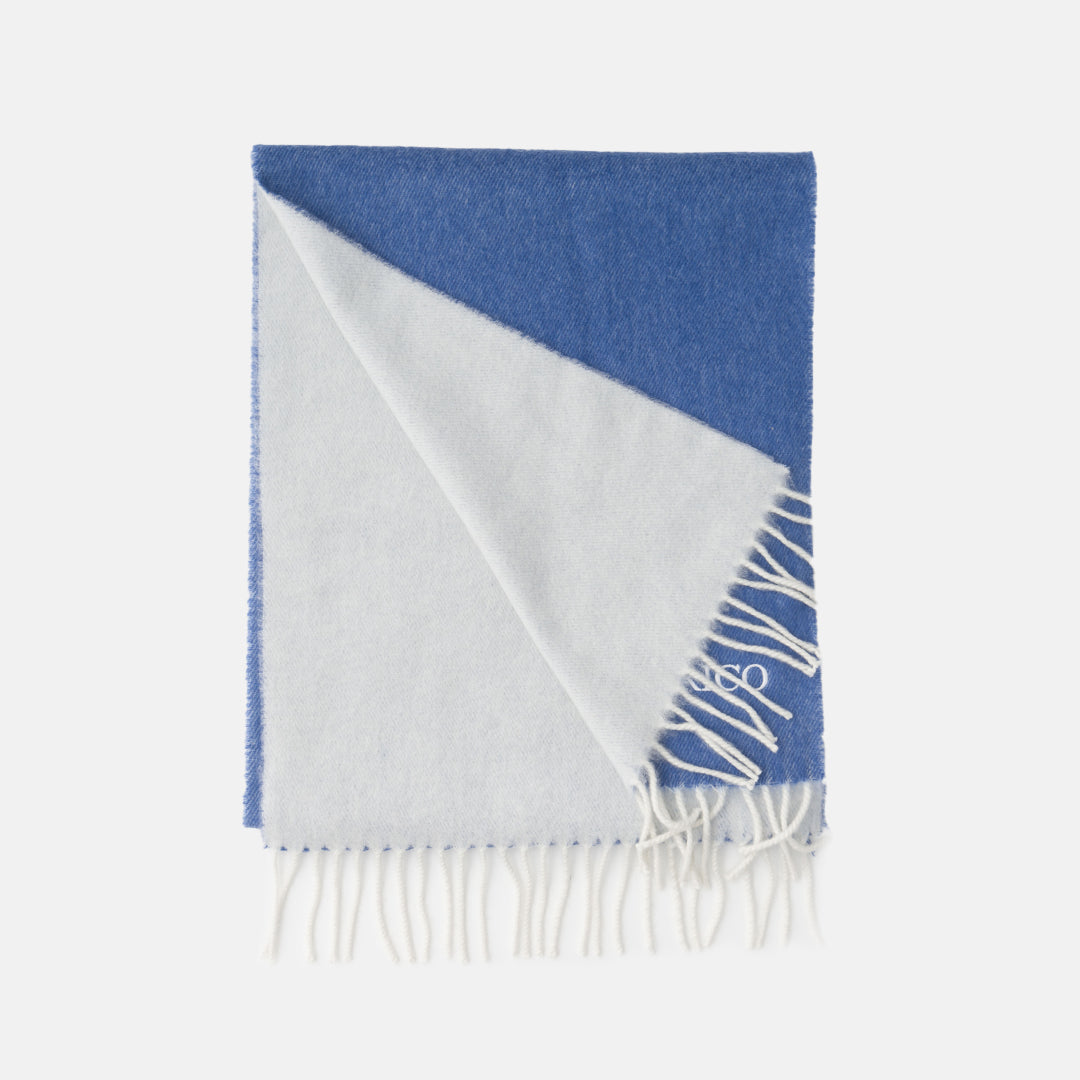 Zebra Scarf Light Blue-Cream