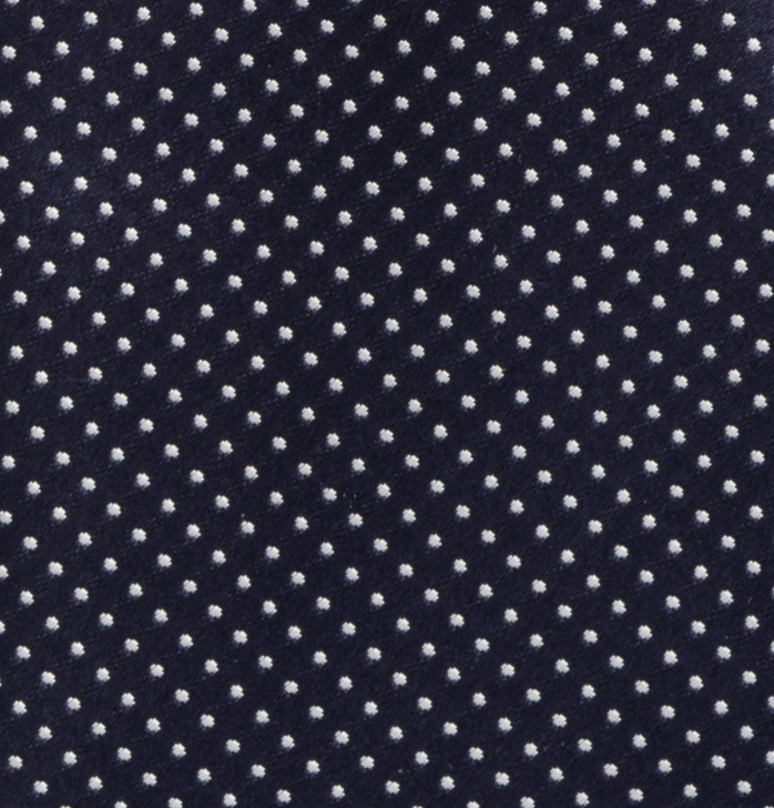 Shiny Silk Ceremony Tie Small Blue Polka Dots - TAL294