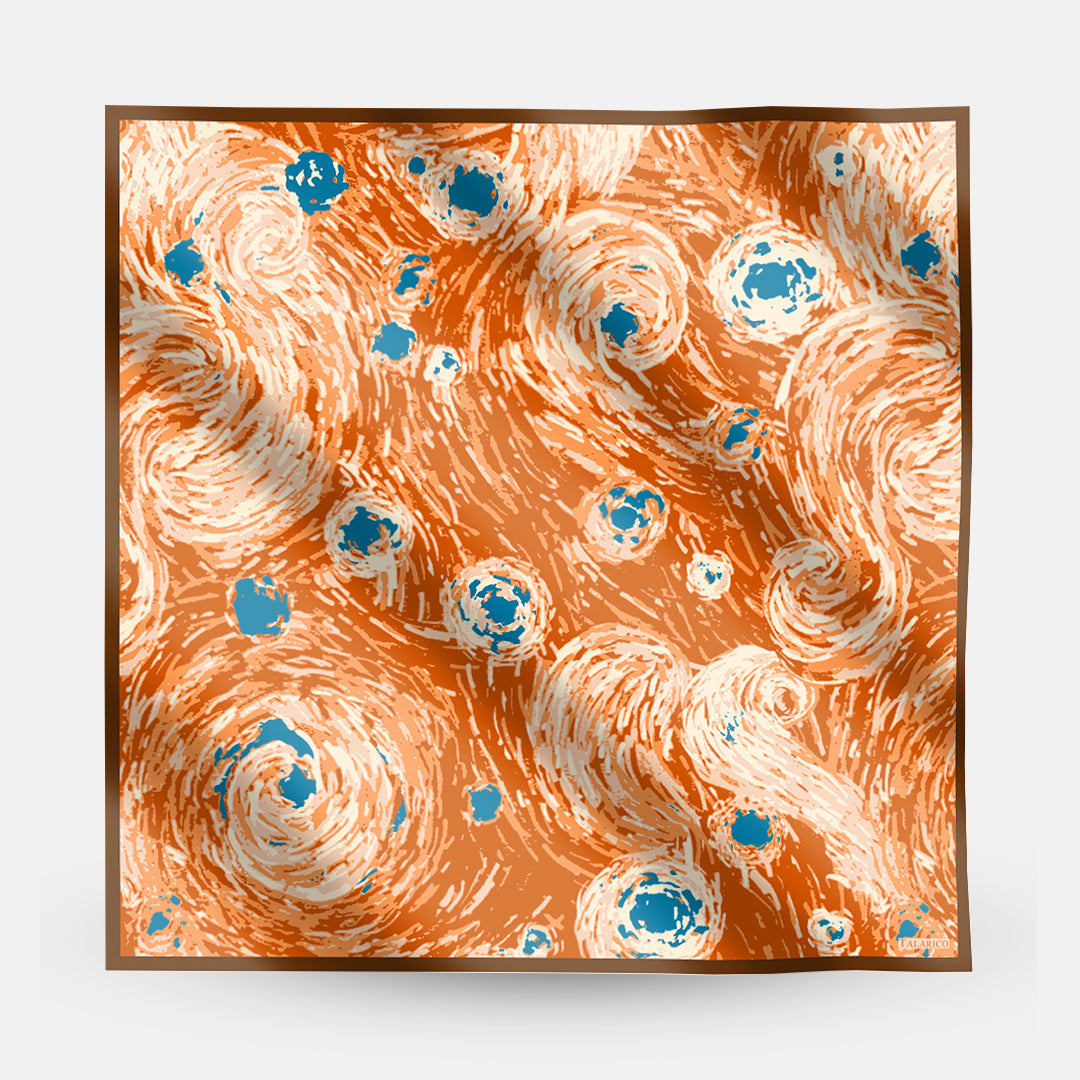 90 Twill Silk Scarf Wave Dance