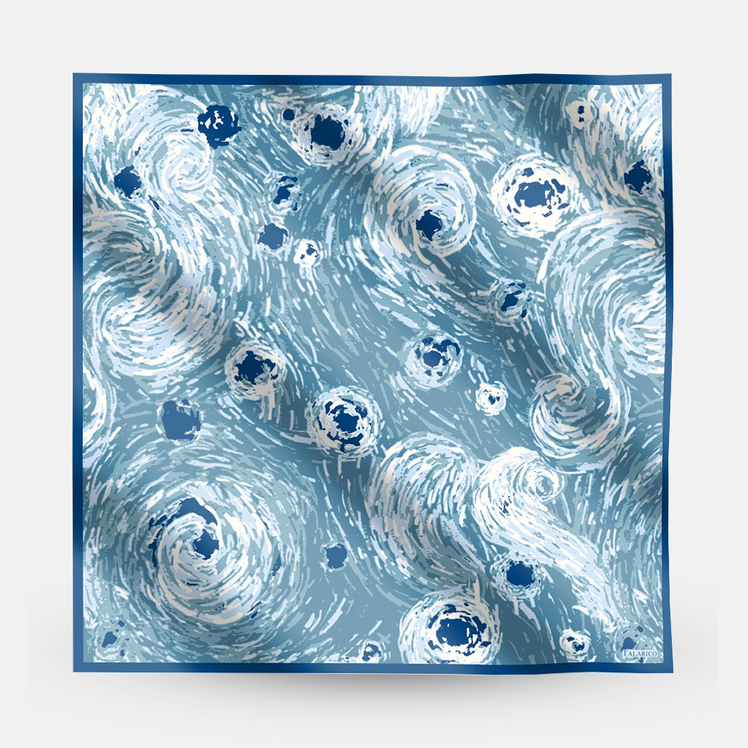 90 Twill Silk Scarf Wave Dance