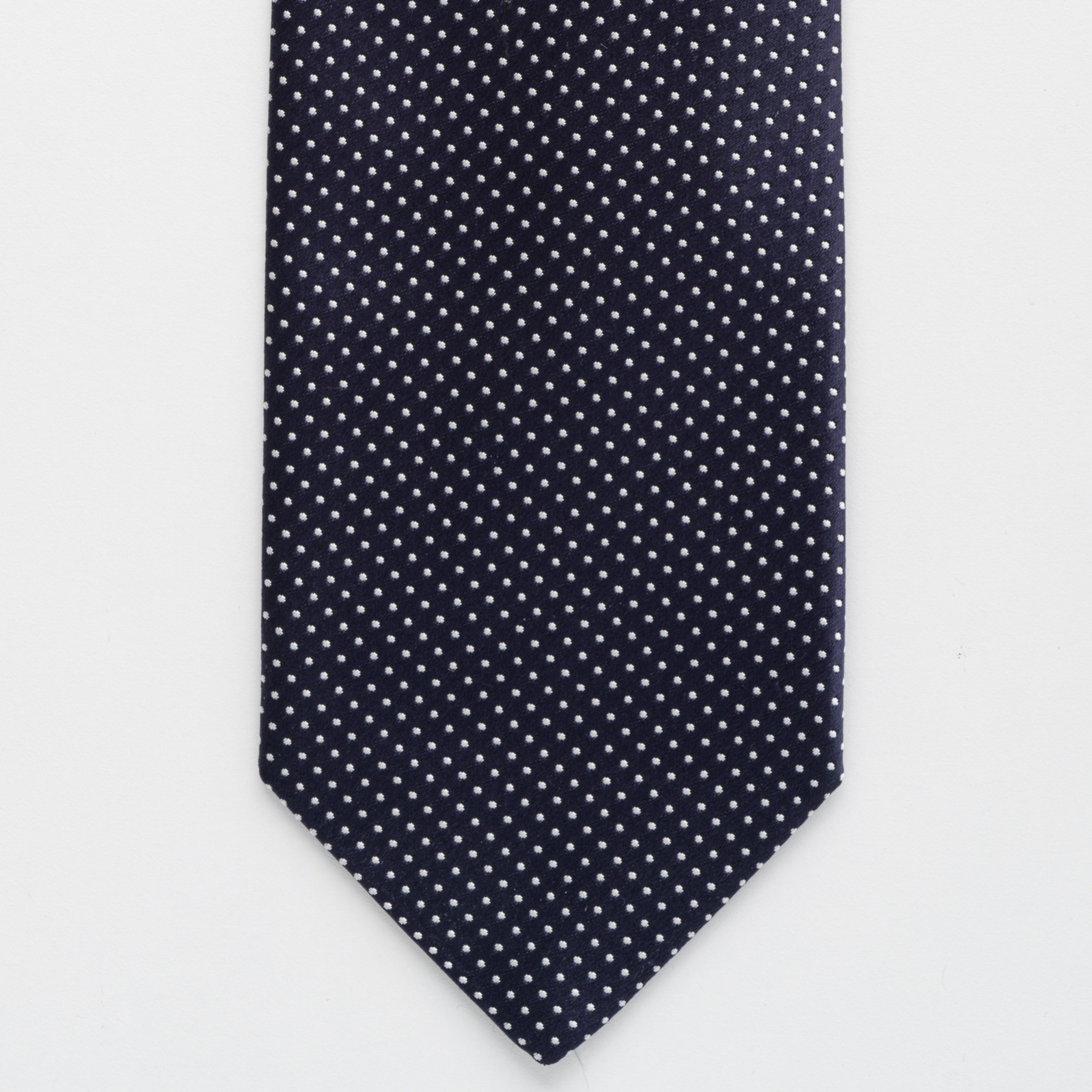 Shiny Silk Ceremony Tie Small Blue Polka Dots - TAL294