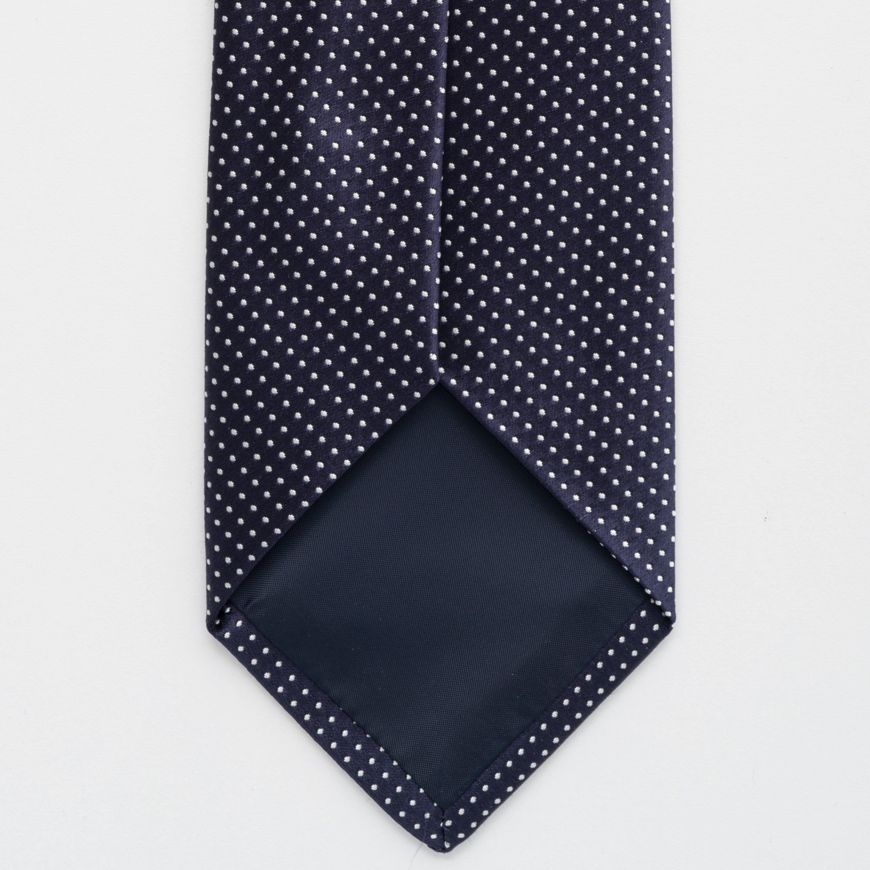 Shiny Silk Ceremony Tie Small Blue Polka Dots - TAL294