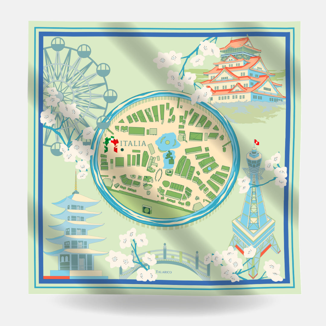 Expo Osaka 90 Twill Silk Scarf