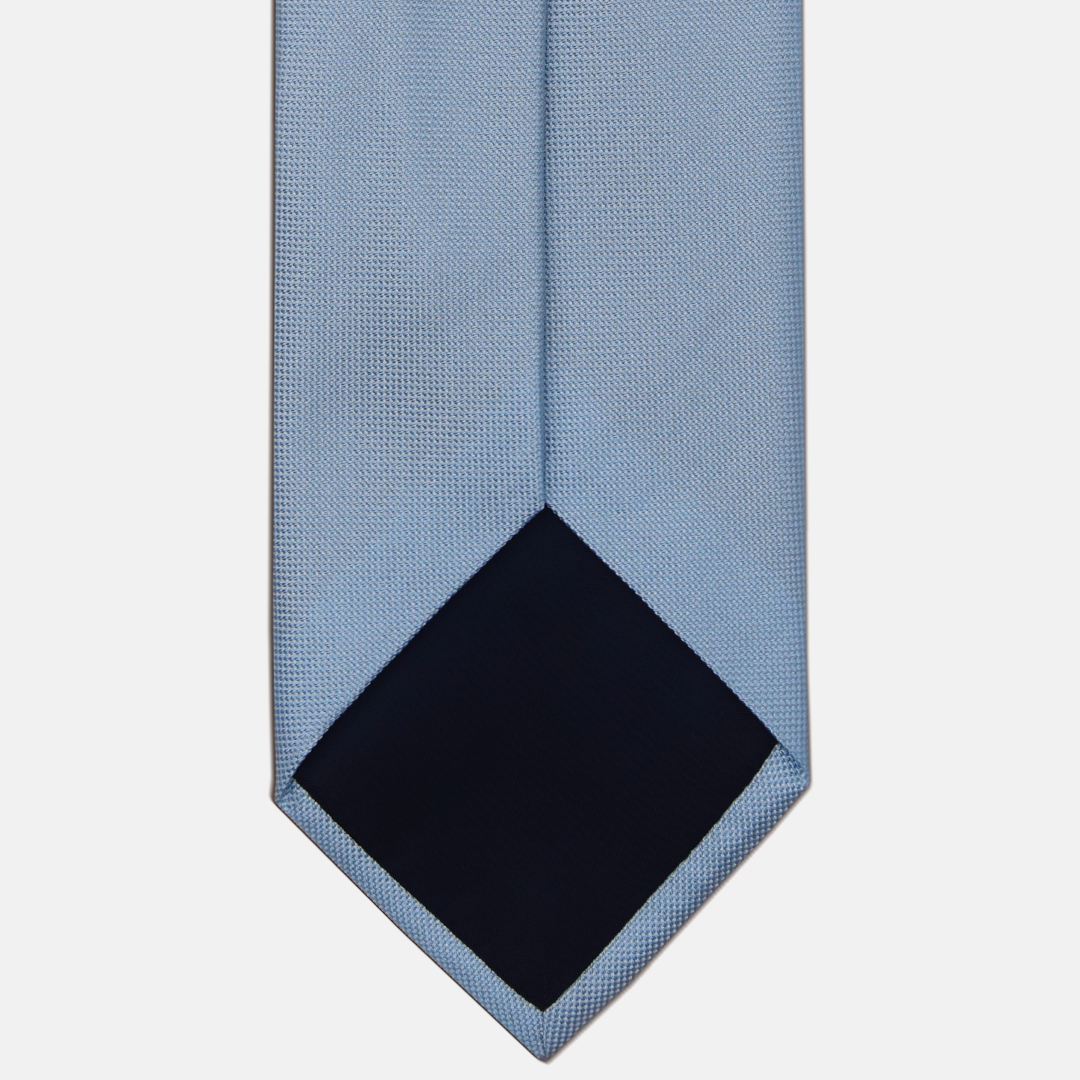 Plain Light Blue Panamino Silk Tie - TAL280