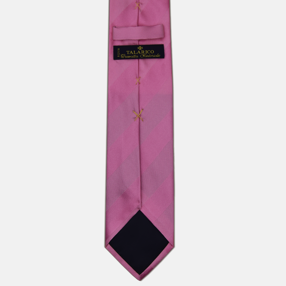 Regimental Silk Tie Pink Tone on Tone Pink TAL 541