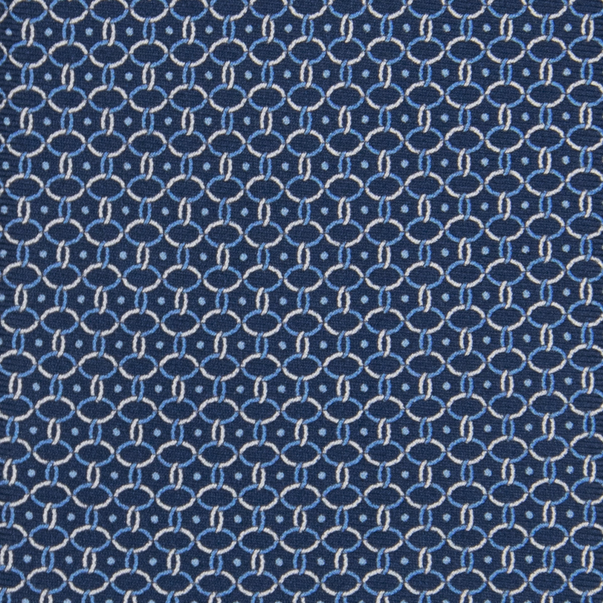 3-fold Silk Tie with Chain Pattern Blue - MO9962