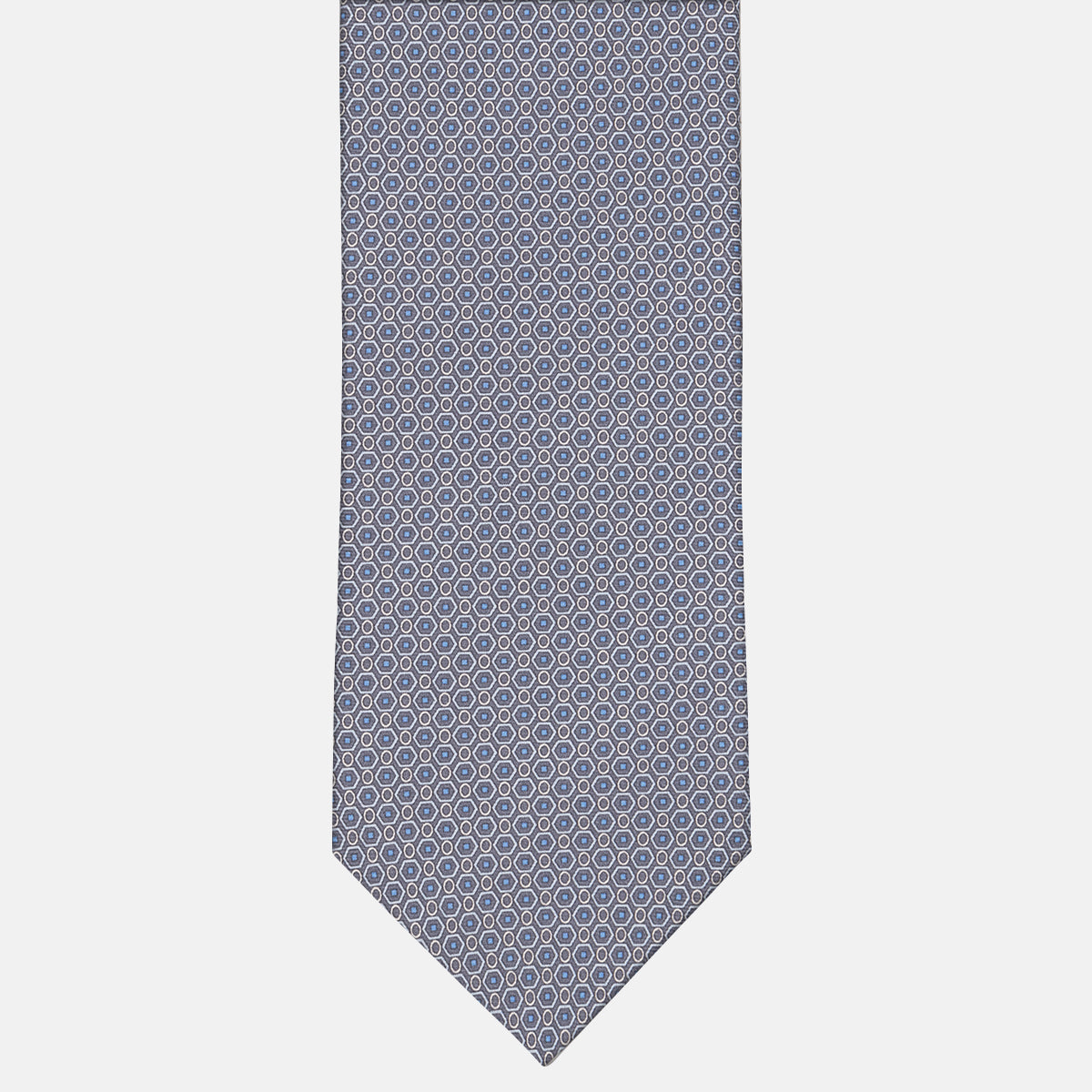 3-fold Silk Tie Geometric Pattern Grey - MO9274