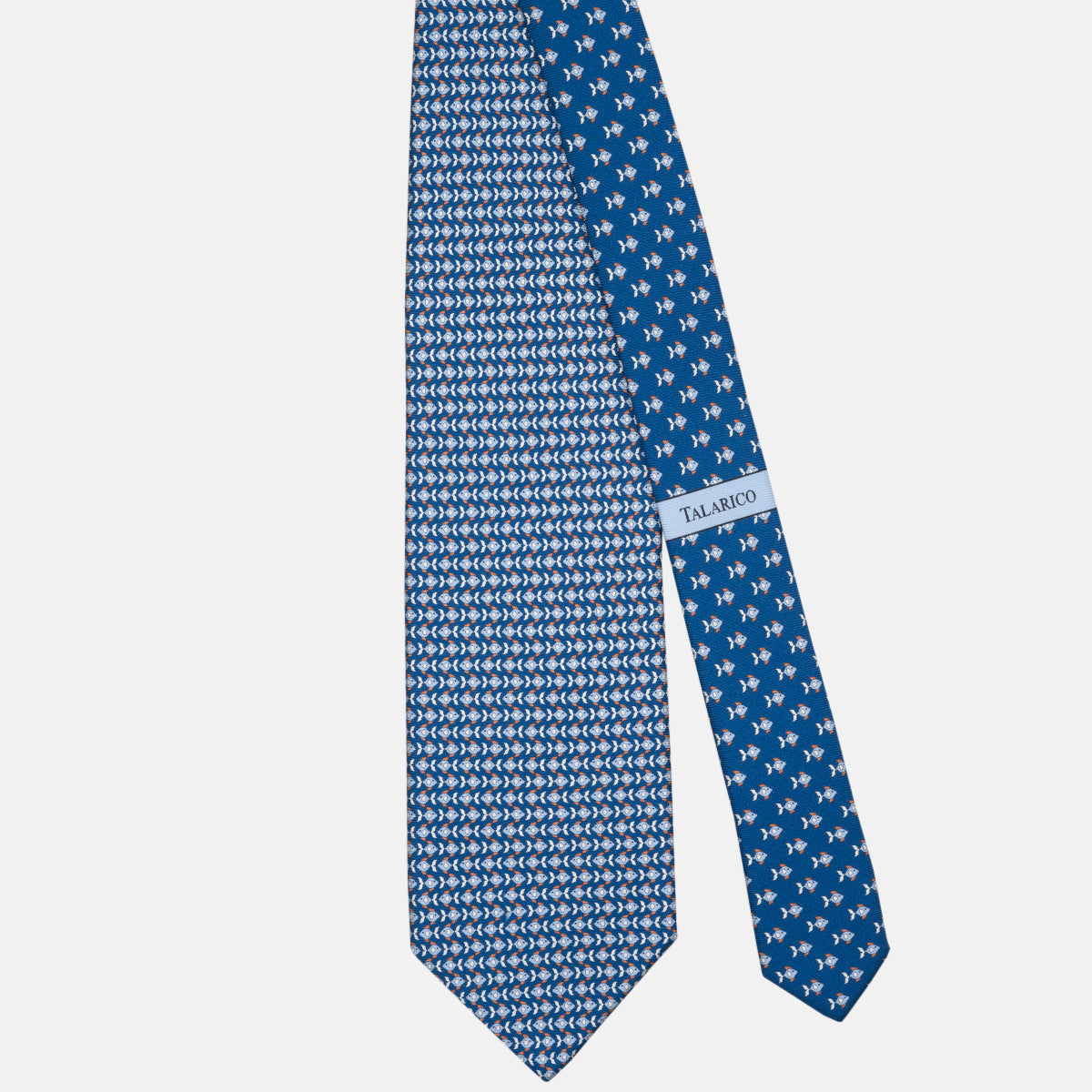 Three-Fold Silk Tie in Fish Fantasy