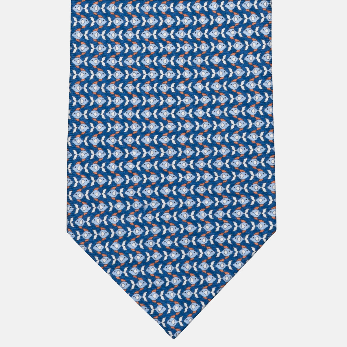 Three-Fold Silk Tie in Fish Fantasy