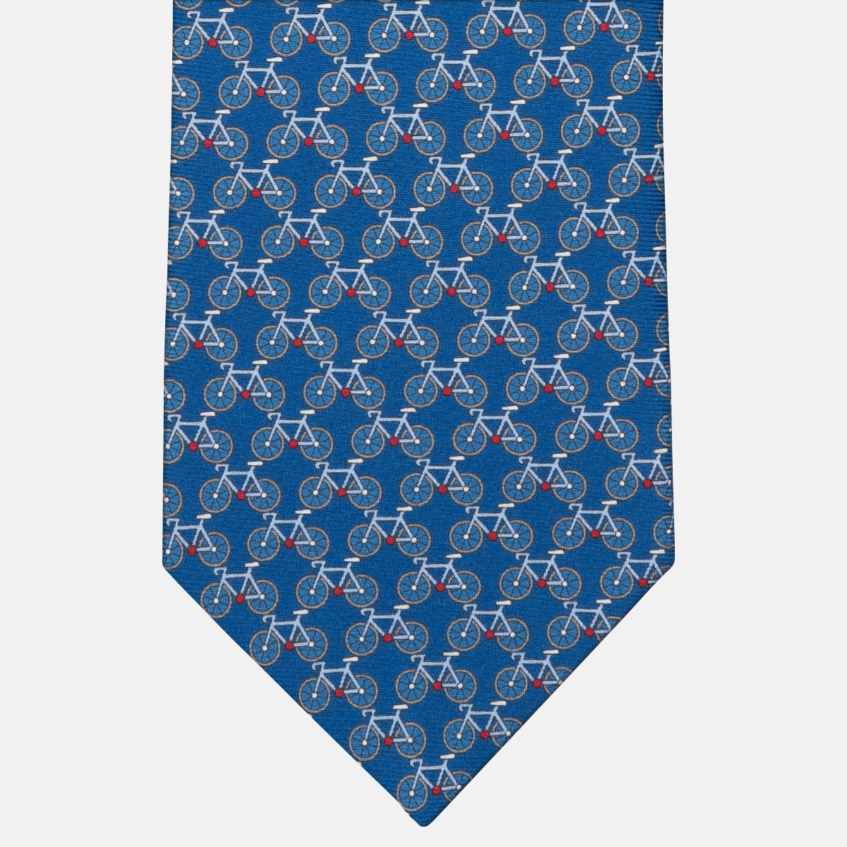 Three-Fold Silk Tie in Bicycle Fantasy